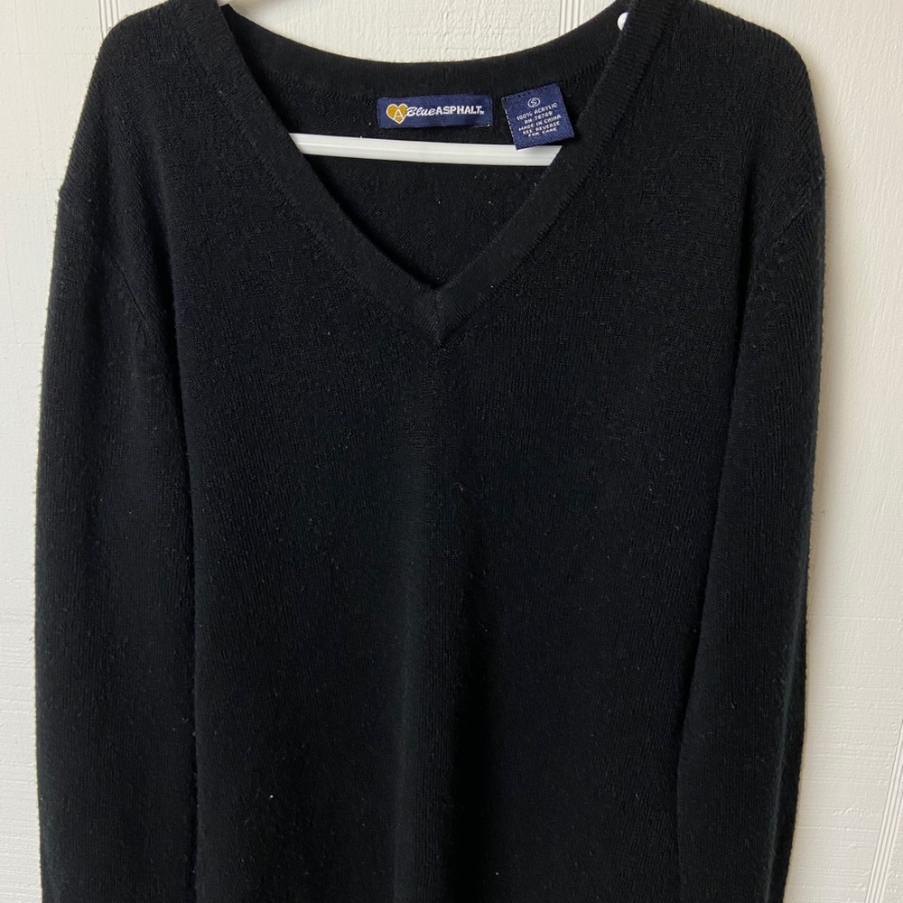 black vintage v-neck sweater